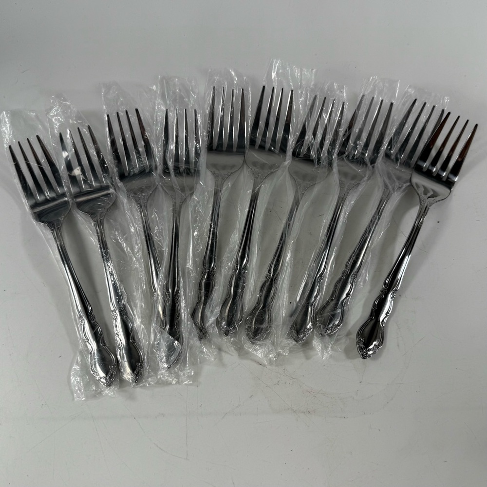 Stainless Silver Forks Set of 10